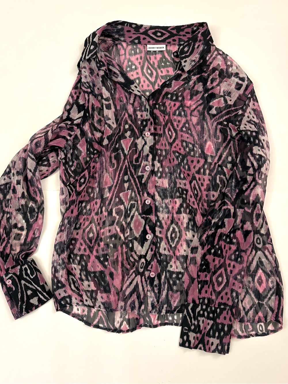 Purple Patterned Button-Up Shirt Gerry Weber M(medium)
